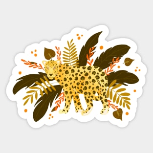 Jungle leopard - brown and yellow Sticker